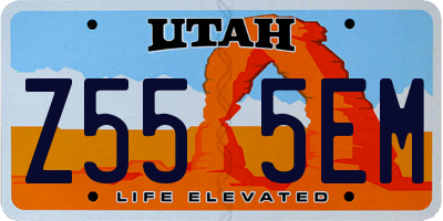 UT license plate Z555EM