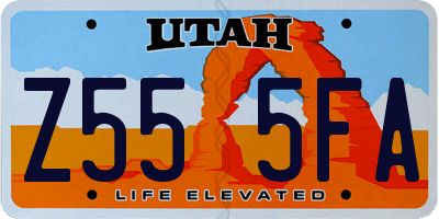 UT license plate Z555FA