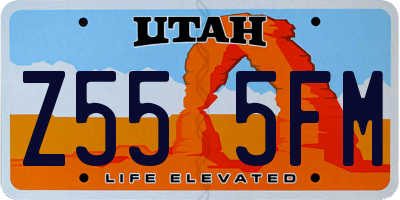 UT license plate Z555FM