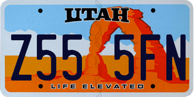 UT license plate Z555FN