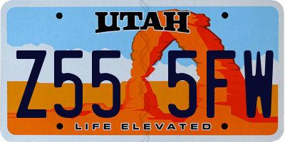 UT license plate Z555FW