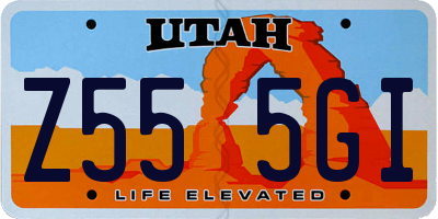 UT license plate Z555GI