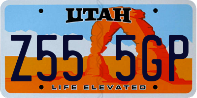 UT license plate Z555GP