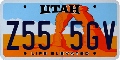 UT license plate Z555GV