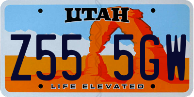 UT license plate Z555GW