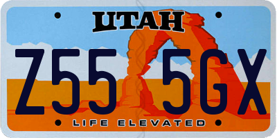 UT license plate Z555GX