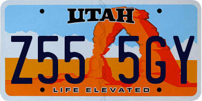 UT license plate Z555GY