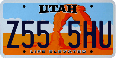 UT license plate Z555HU