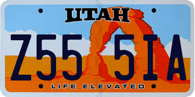 UT license plate Z555IA