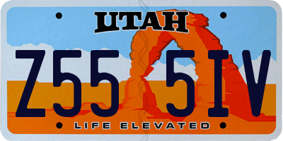 UT license plate Z555IV