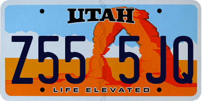 UT license plate Z555JQ