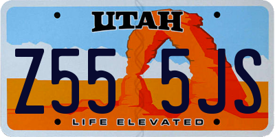 UT license plate Z555JS