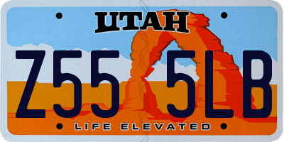 UT license plate Z555LB