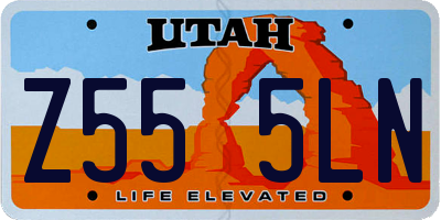UT license plate Z555LN