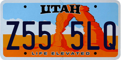 UT license plate Z555LQ