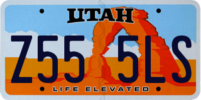 UT license plate Z555LS