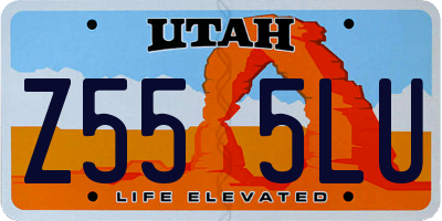 UT license plate Z555LU
