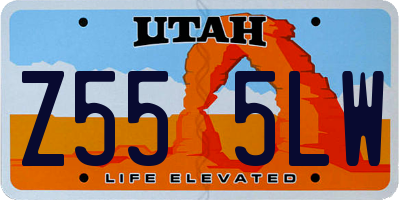 UT license plate Z555LW