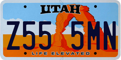 UT license plate Z555MN