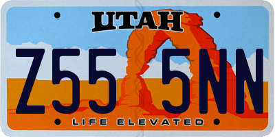 UT license plate Z555NN