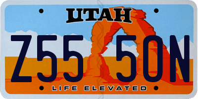 UT license plate Z555ON