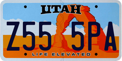 UT license plate Z555PA