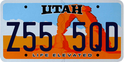 UT license plate Z555QD