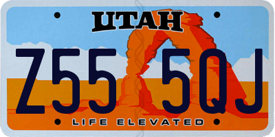 UT license plate Z555QJ