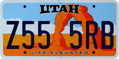 UT license plate Z555RB