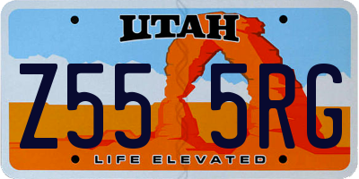 UT license plate Z555RG