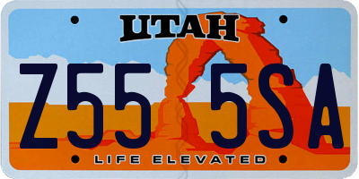 UT license plate Z555SA