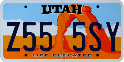 UT license plate Z555SY