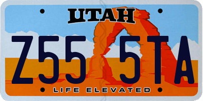 UT license plate Z555TA
