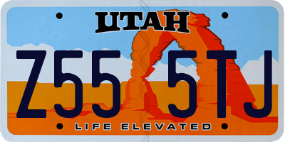 UT license plate Z555TJ