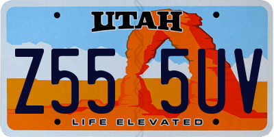 UT license plate Z555UV