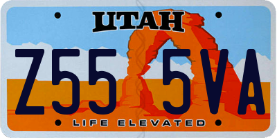 UT license plate Z555VA