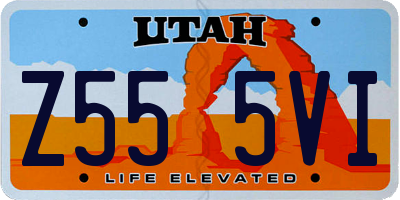 UT license plate Z555VI