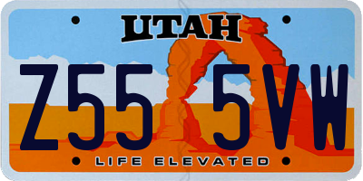UT license plate Z555VW