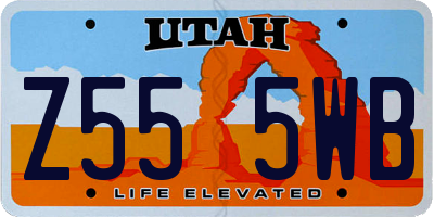 UT license plate Z555WB