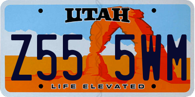 UT license plate Z555WM