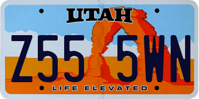 UT license plate Z555WN