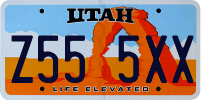 UT license plate Z555XX