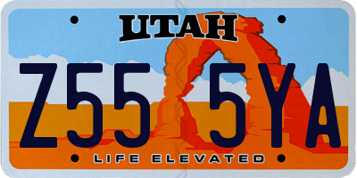 UT license plate Z555YA
