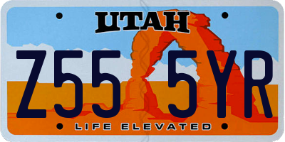 UT license plate Z555YR