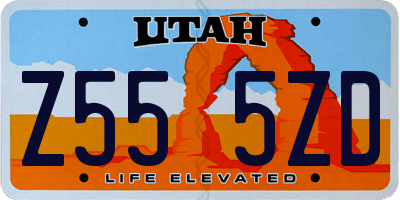 UT license plate Z555ZD