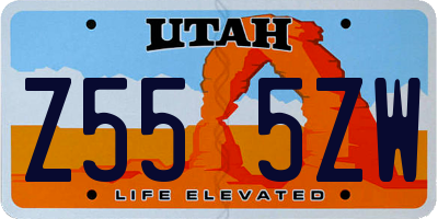 UT license plate Z555ZW