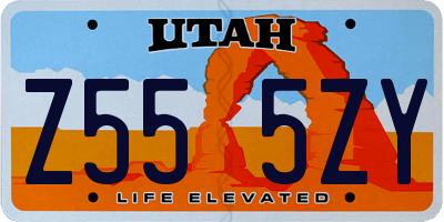UT license plate Z555ZY