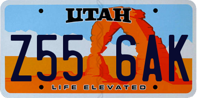 UT license plate Z556AK