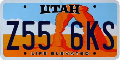 UT license plate Z556KS