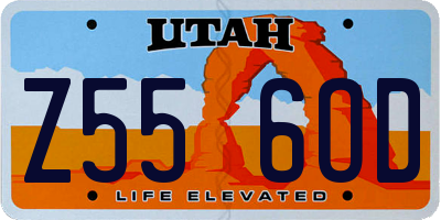 UT license plate Z556OD